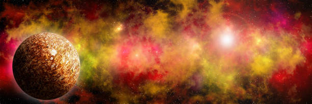 istock Unknown planet from outer space. Space nebula. Cosmic cluster of stars. Outer space background. 3D Illustration 1393339838