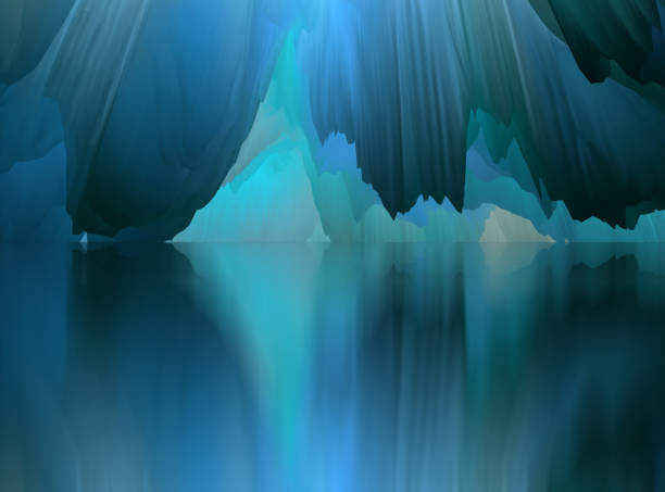 istock Magical world. Abstract Landscape, surreal lake and reflections. art, creativity and imagination. 3d illustration 1393340408
