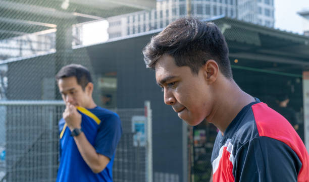 istock Soccer team preparing for a match  on a sport field 1393344563