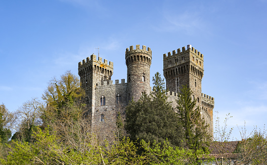 Torre Alfina , Lazio Italy - April 15, 2022 This medieval castle is now a museum and is also rented out for different  events, Acquapendente county