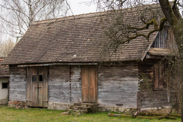 istock Very old abandoned traditional wooden house. 1393345251