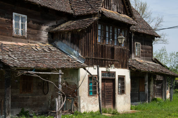 istock Very old abandoned traditional wooden house. 1393345448