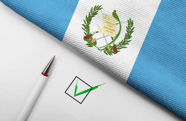Pencil, Flag of Guatemala and check mark on paper sheet