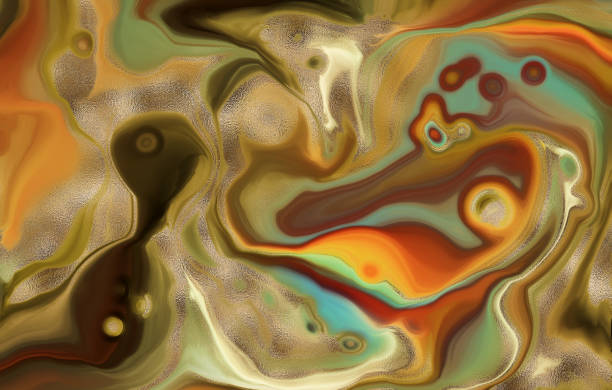 istock Multicolor abstract, Acrylic pour fluid art background. 3d illustration 1393354023