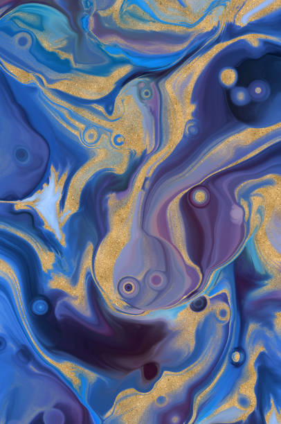 istock Multicolor abstract, Acrylic pour fluid art background. 3d illustration 1393354044