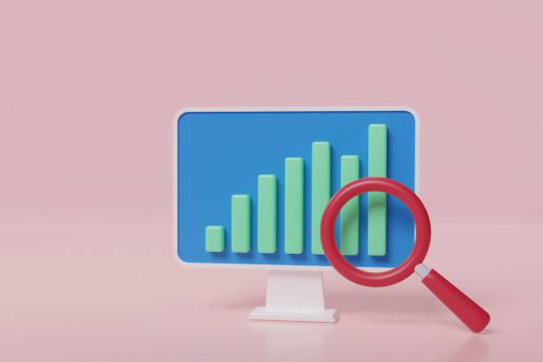 istock Business analytics and digital marketing concept. chart from the screen of digital tablet computer icon on pink background. 3D rendering illustration. 1393359761