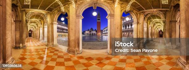 Venice Italy At St Marks Square During Blue Hour Stock Photo - Download Image Now
