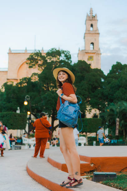 istock Woman walking in Merida in Mexico 1393362022
