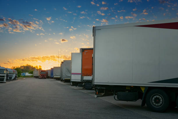 istock sunrise over a truck stop 2 1393363341
