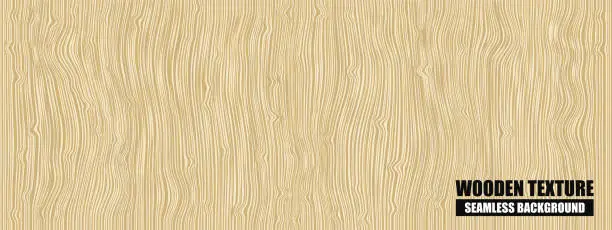 Vector illustration of Vector wooden repeatable background. Beige design. Striped wood seamless pattern. Realistic board surface