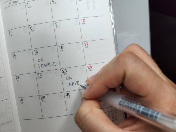 istock Annual leave planning on a calender planner 1393367071