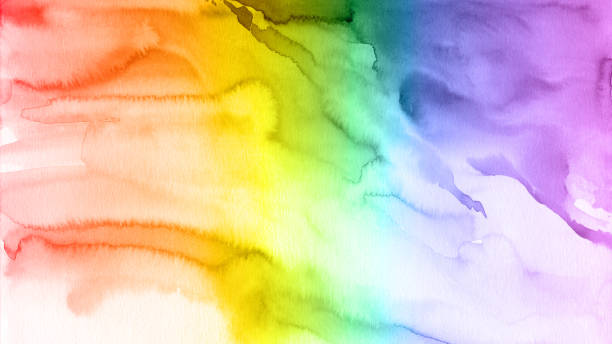 istock Abstract colorful rainbow colors watercolor splash brushes texture illustration background banner panorama art paper  - Creative Aquarelle painted, isolated on white, canvas for design, hand drawing 1393373642