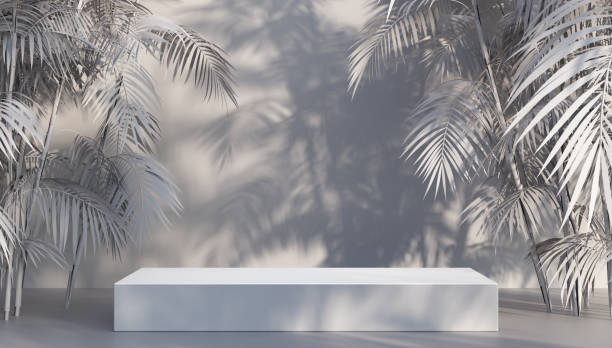 istock Blank product podium, stand. Copy space for image montage. White background. 3d rendering 1393375819