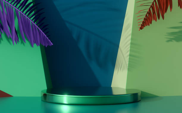 istock Blank product podium, stand. Copy space for image montage. White background. 3d rendering 1393375968