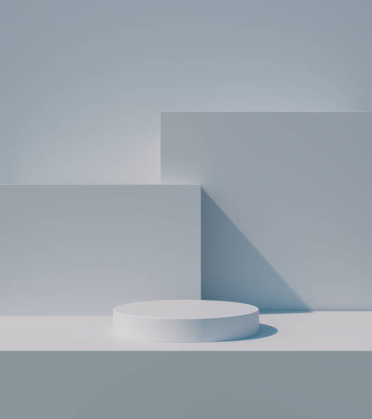 istock Blank product podium, stand. Copy space for image montage. White background. 3d rendering 1393376031