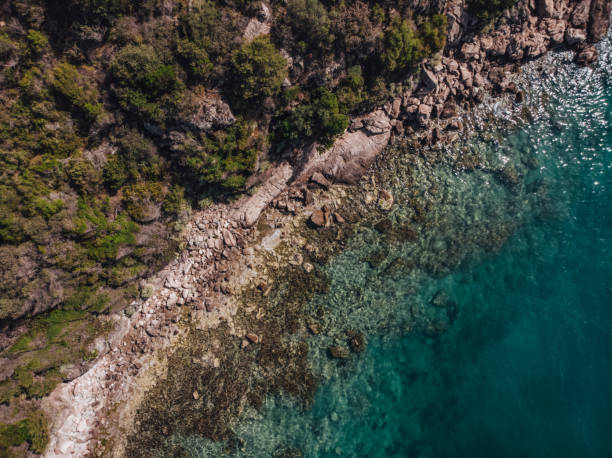 istock Drone View Rocky Coastline and Clear Sea 1393379248