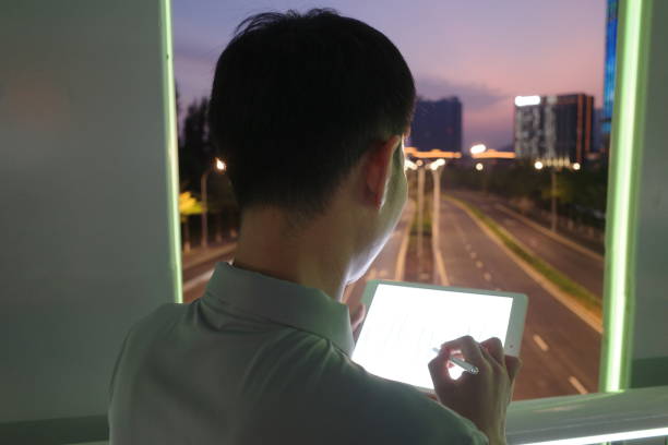 istock Business men work and relax on the shuttle bridge 1393380087