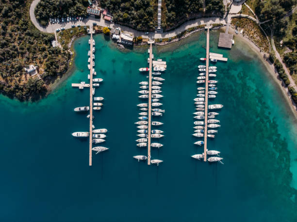istock Drone View Sailboats in the Marina 1393380502