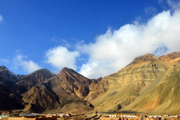 Sayyad, Khulm district, Balkh province, Afghanistan: mud brick town by the Aybak river, on the foot-hills of the mountains.
