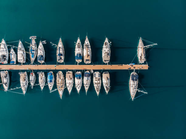 istock Drone View Sailboats in the Marina 1393381388