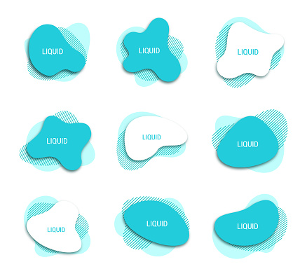 Fluid or liquid graphic graphic element design. Liquid Shape Elements of Water and Milk
