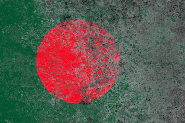 istock Bangladesh flag on a damaged old concrete wall surface 1393392382