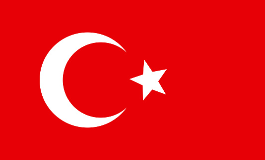 Illustration image of the national flag of Turkey.