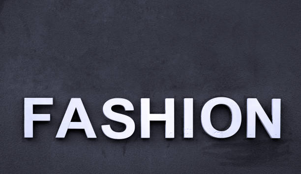 Fashion text sign outside on building facade