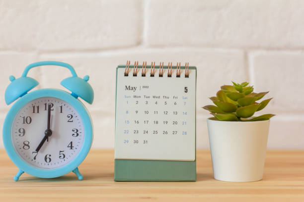 istock Desktop calendar for May 2022. Calendar for planning and managing each date., 1393395914