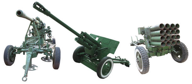 istock Three military russian cannon gun 1393397298