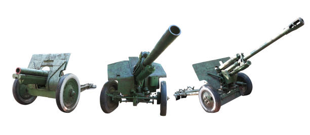 istock Three military russian cannon gun 1393397312