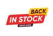istock Back In Stock Label Vector on isolated white background 1393397393
