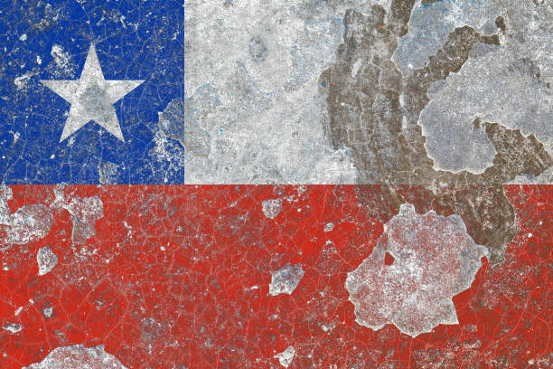 istock Chile flag on a damaged old concrete wall surface 1393398519