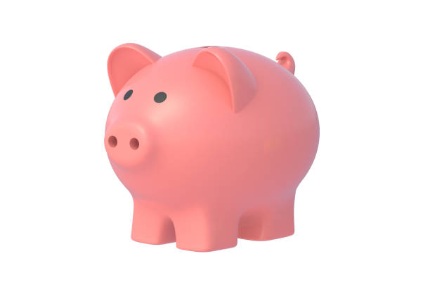 istock Piggy bank isolated on white background. 3d render 1393398531
