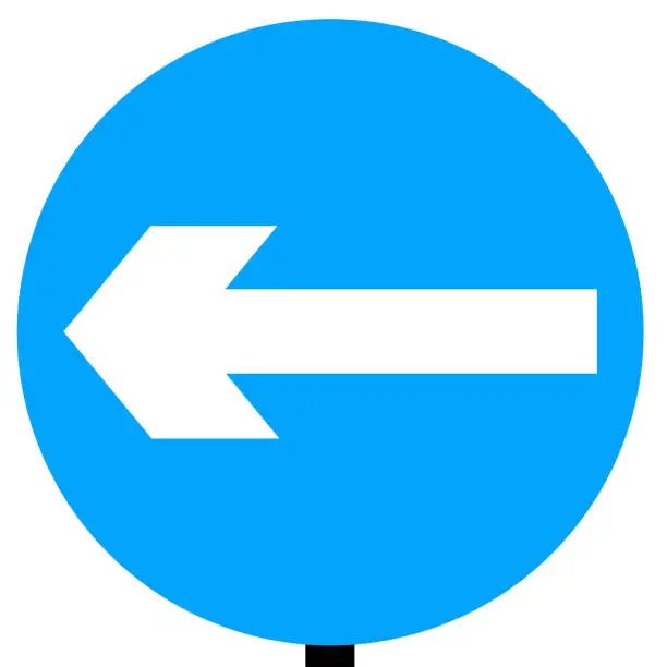 Vector illustration of Turn left traffic sign