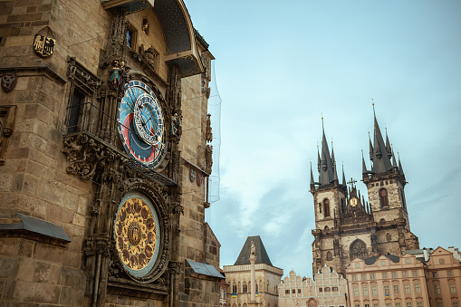 landscape with Old Town Square and Astronomical Clock