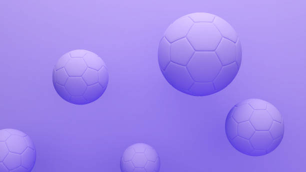 istock Abstract Soccer Ball Purple Background,3d rendering 1393399243