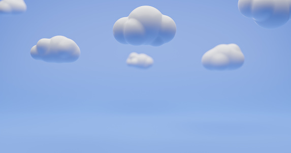 Render image of white clouds in the blue sky.