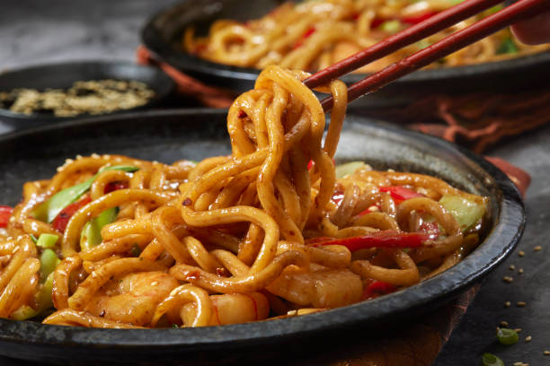 istock Mongolian Shrimp with Udon Noodles 1393403602