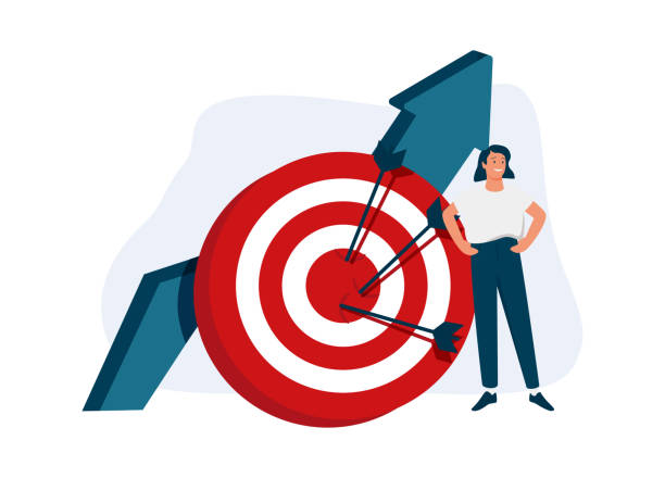 istock Business objective, purpose or target, goal and resolution to aim for success, aspiration. 1393405097