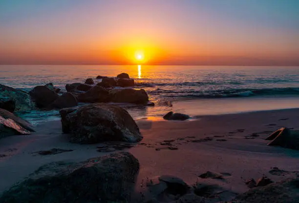 Beach Sunrise image from Snoopy Island, beautiful place to visit in Fujairah