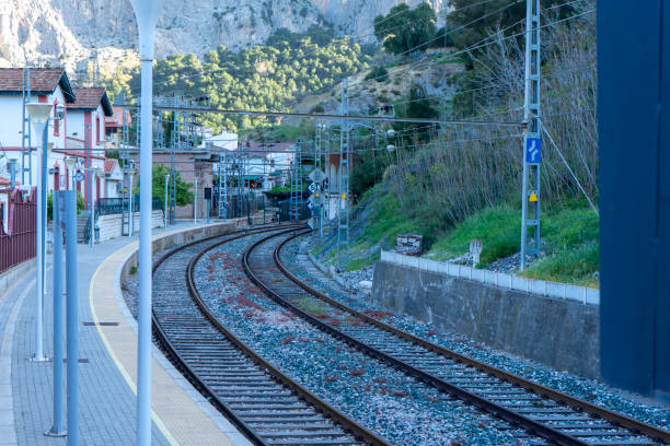 istock TRAIN STATION IN A VILLAGE IN ANDALUSIA 1393410302