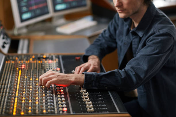 istock Music Producer in Recording Studio Close Up 1393425391
