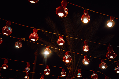 Chinese lanterns display for joyous celebration.