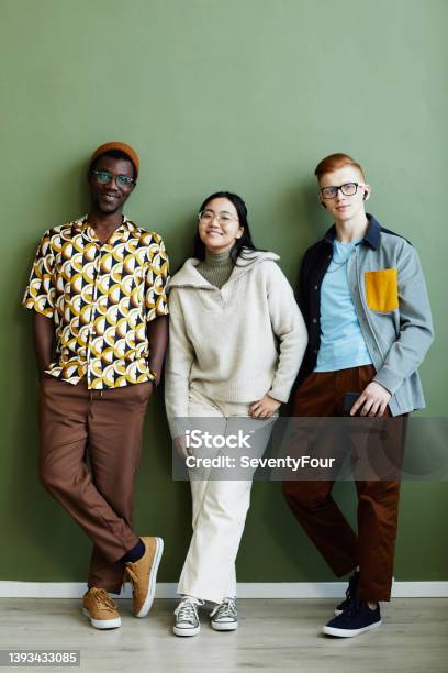 Diverse Young Team On Green Stock Photo - Download Image Now - Generation Z, Teenager, Group Of People