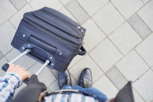 Lost suitcase in an airport. Travel concept