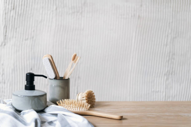 istock Personal accessories for self care against copy space wall 1393435403