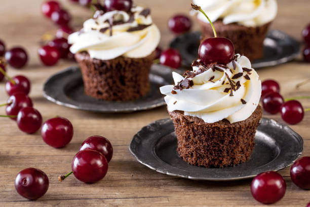 istock homemade dessert cherry chocolate cupcakes 1393446340