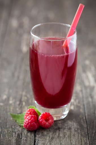 fresh raspberry juice with fresh berries