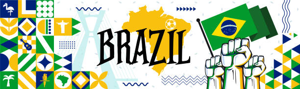 ilustrações, clipart, desenhos animados e ícones de projeto de cultura brasileira. bandeira e mapa do brasil com punhos erguidos. - carnaval sao paulo